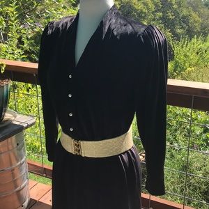 Vintage black velvet dress size 8